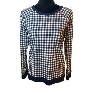 Draper James | Navy and White Checkered “Vote Y’all” Sweatshirt | Sz M